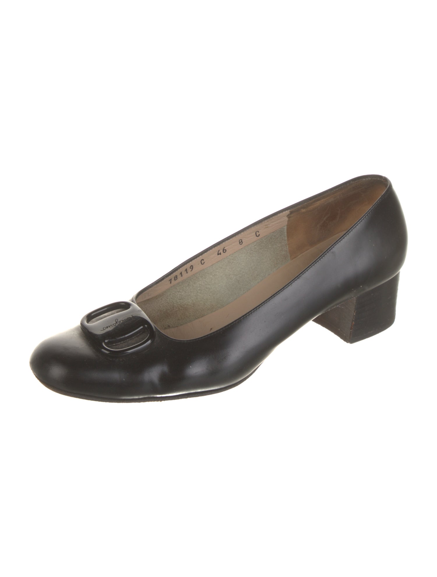 Salvatore Ferragamo Leather Bow Accents Flats