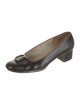 Salvatore Ferragamo Leather Bow Accents Flats
