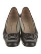 Salvatore Ferragamo Leather Bow Accents Flats