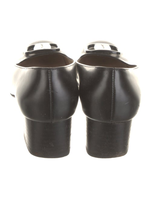 Salvatore Ferragamo Leather Bow Accents Flats