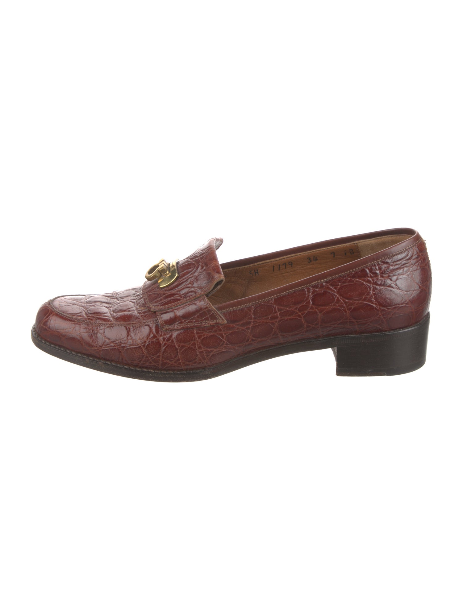 Salvatore Ferragamo Gancini Logo Embossed Leather Loafers