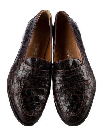 Salvatore Ferragamo Crocodile Dress Loafers