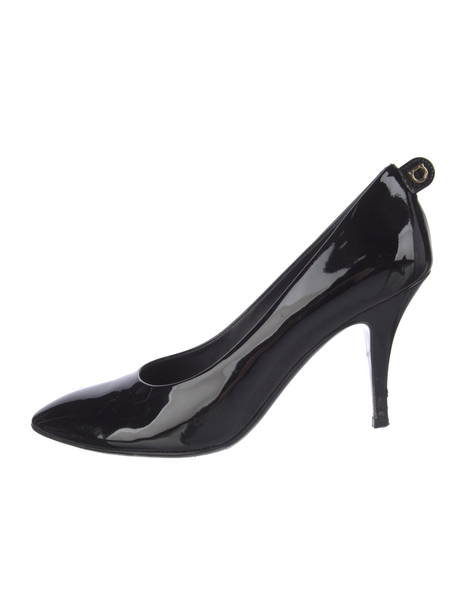 Salvatore Ferragamo Gancio Logo Patent Leather Pumps