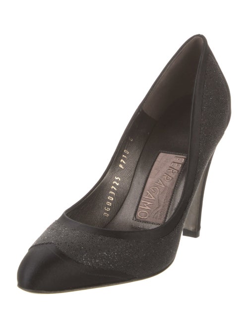 Salvatore Ferragamo Satin Crystal Embellishments Pumps