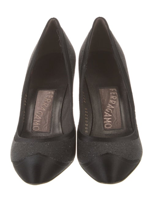 Salvatore Ferragamo Satin Crystal Embellishments Pumps