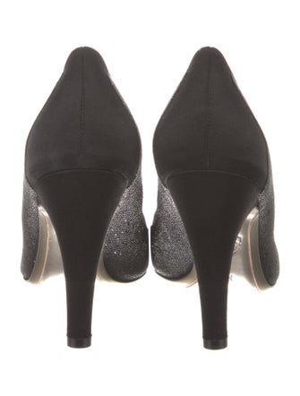 Salvatore Ferragamo Satin Crystal Embellishments Pumps