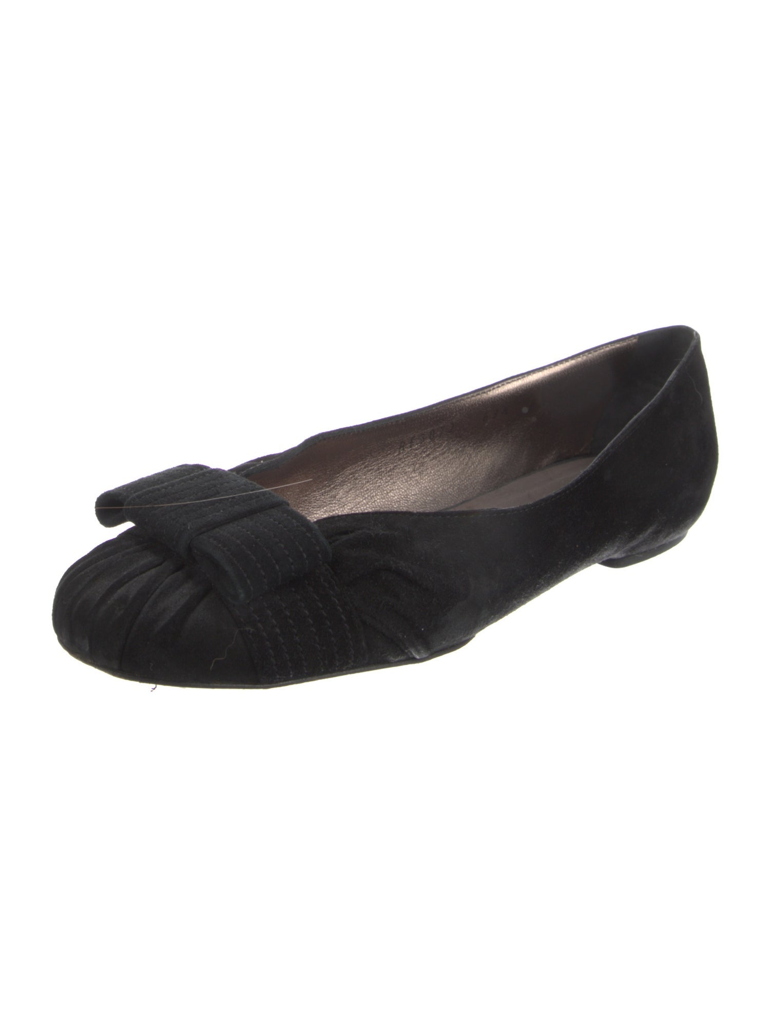 Salvatore Ferragamo Vara Bow Accent Suede Flats