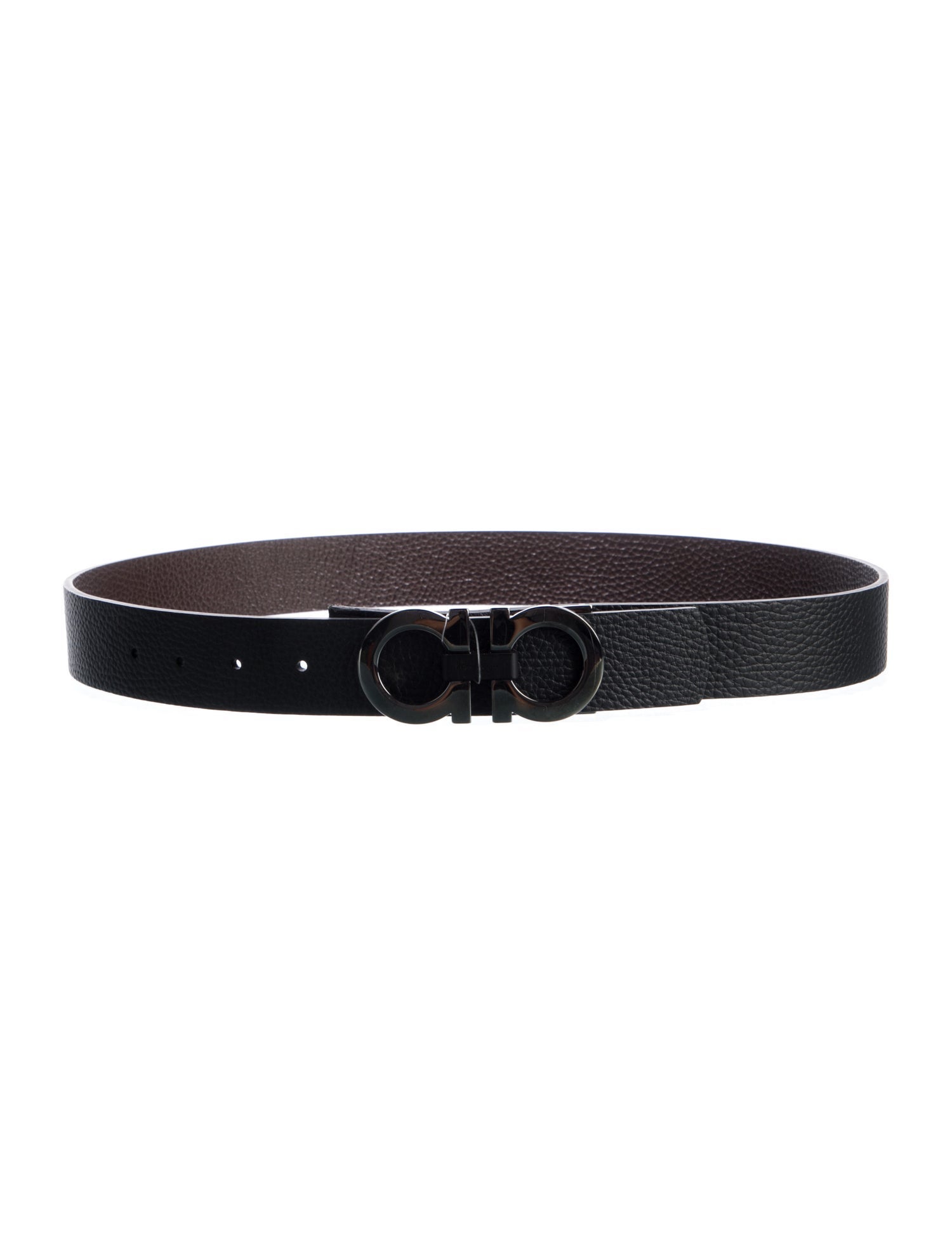 Salvatore Ferragamo Gancini Logo Leather Belt Kit
