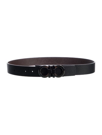 Salvatore Ferragamo Gancini Logo Leather Belt Kit