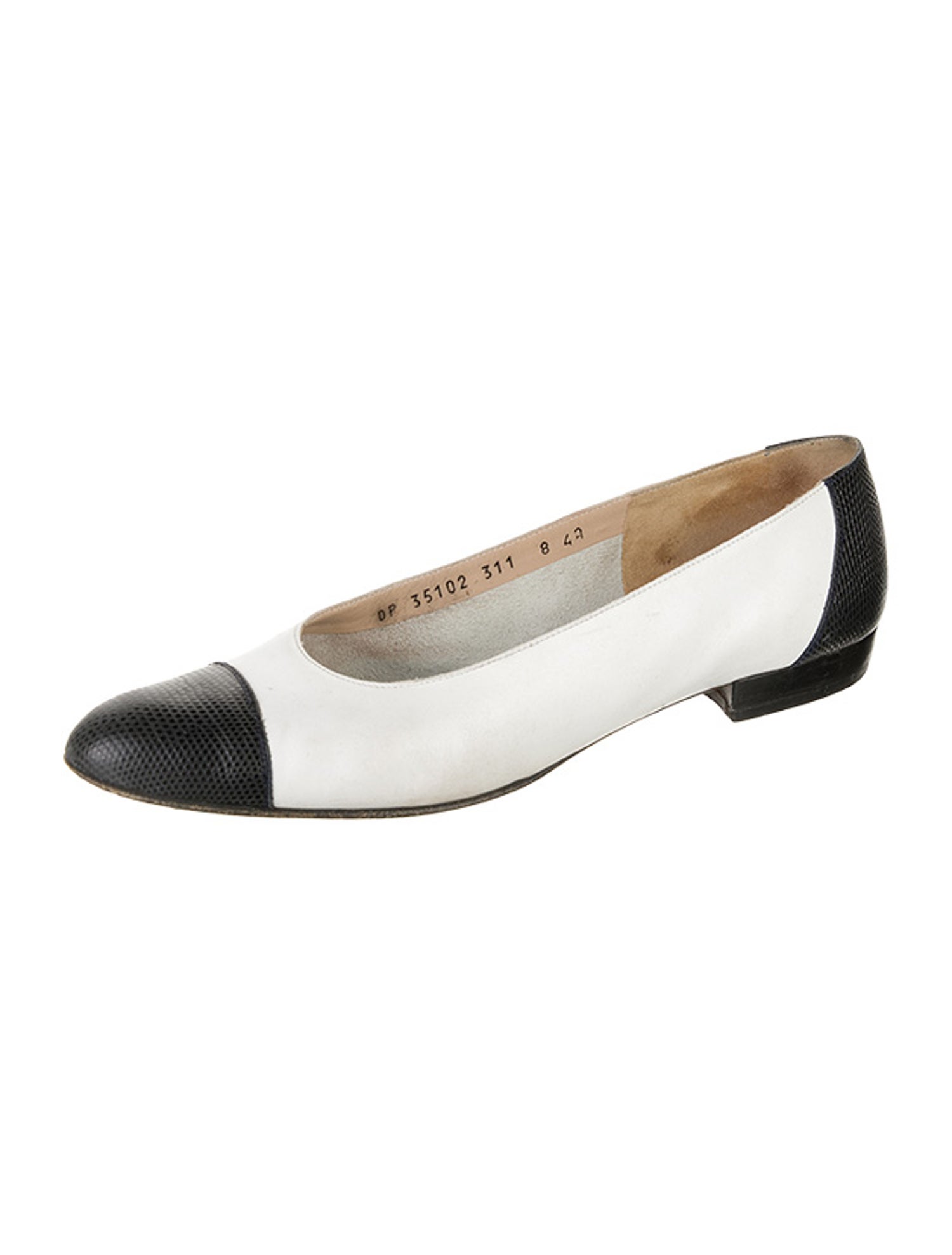 Salvatore Ferragamo Leather Colorblock Pattern Flats