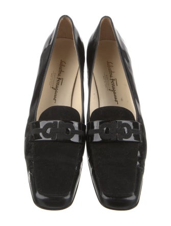 Salvatore Ferragamo Patent Leather Bow Accents Pumps