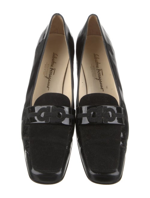 Salvatore Ferragamo Patent Leather Bow Accents Pumps