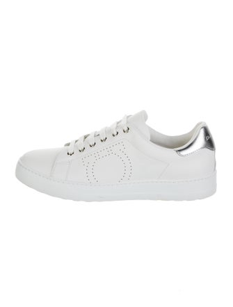 Salvatore Ferragamo Gancini Logo Leather Sneakers