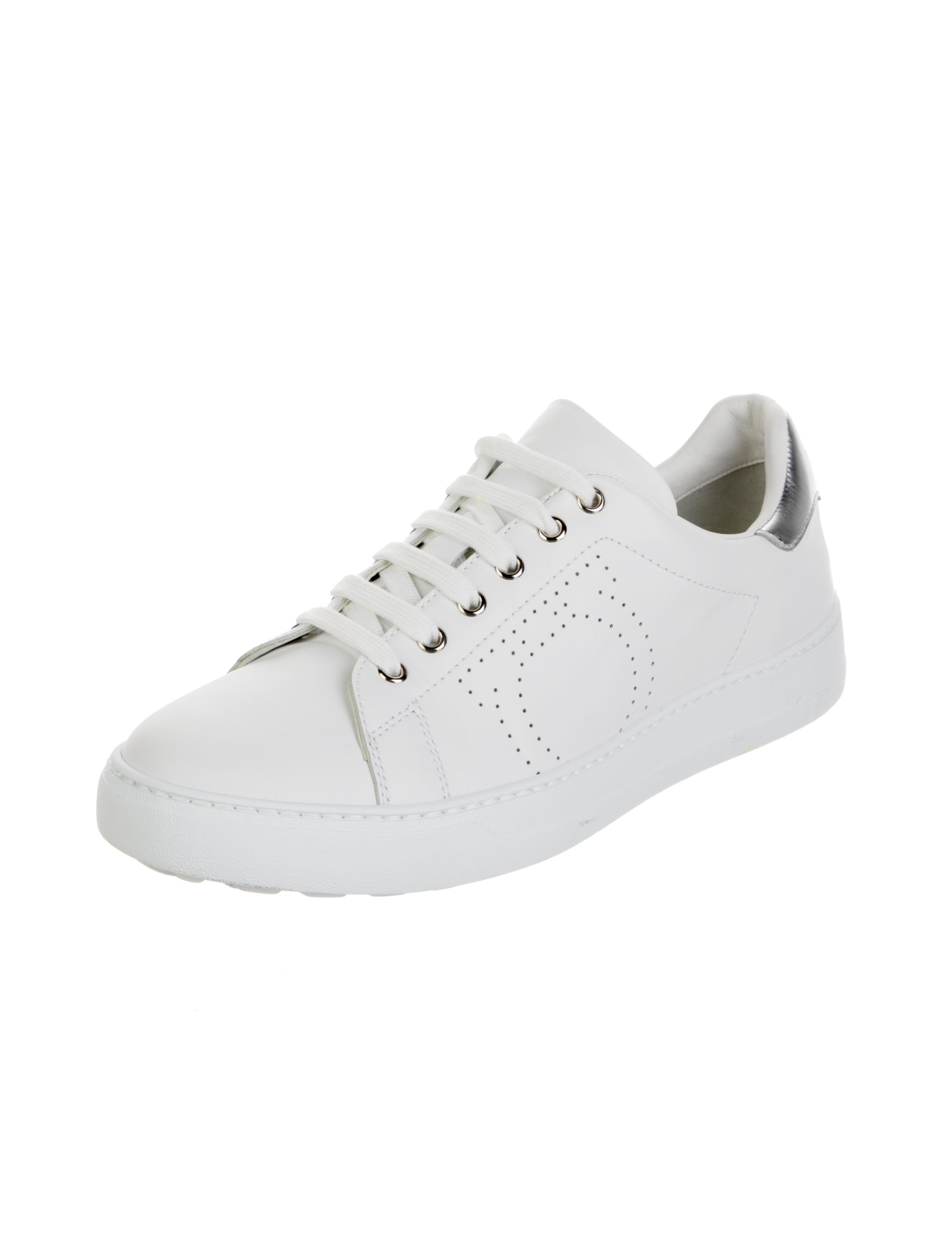 Salvatore Ferragamo Gancini Logo Leather Sneakers