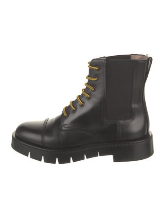 Salvatore Ferragamo Leather Combat Boots
