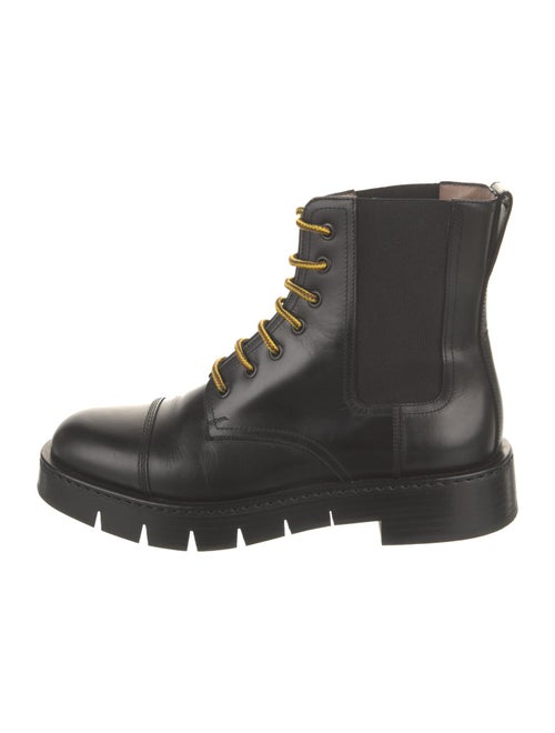 Salvatore Ferragamo Leather Combat Boots