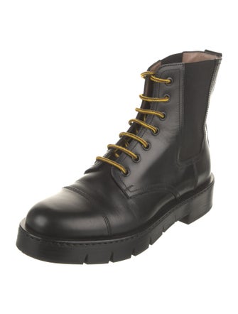 Salvatore Ferragamo Leather Combat Boots