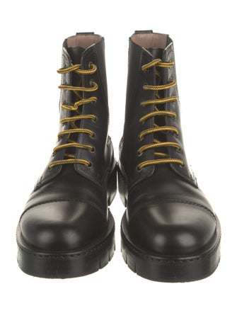 Salvatore Ferragamo Leather Combat Boots