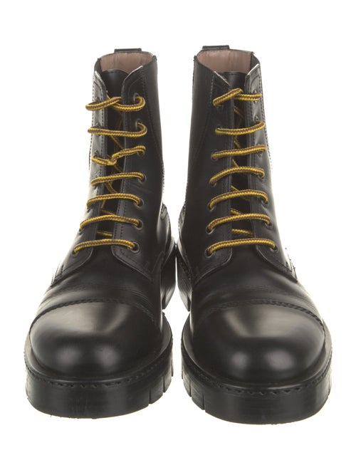 Salvatore Ferragamo Leather Combat Boots