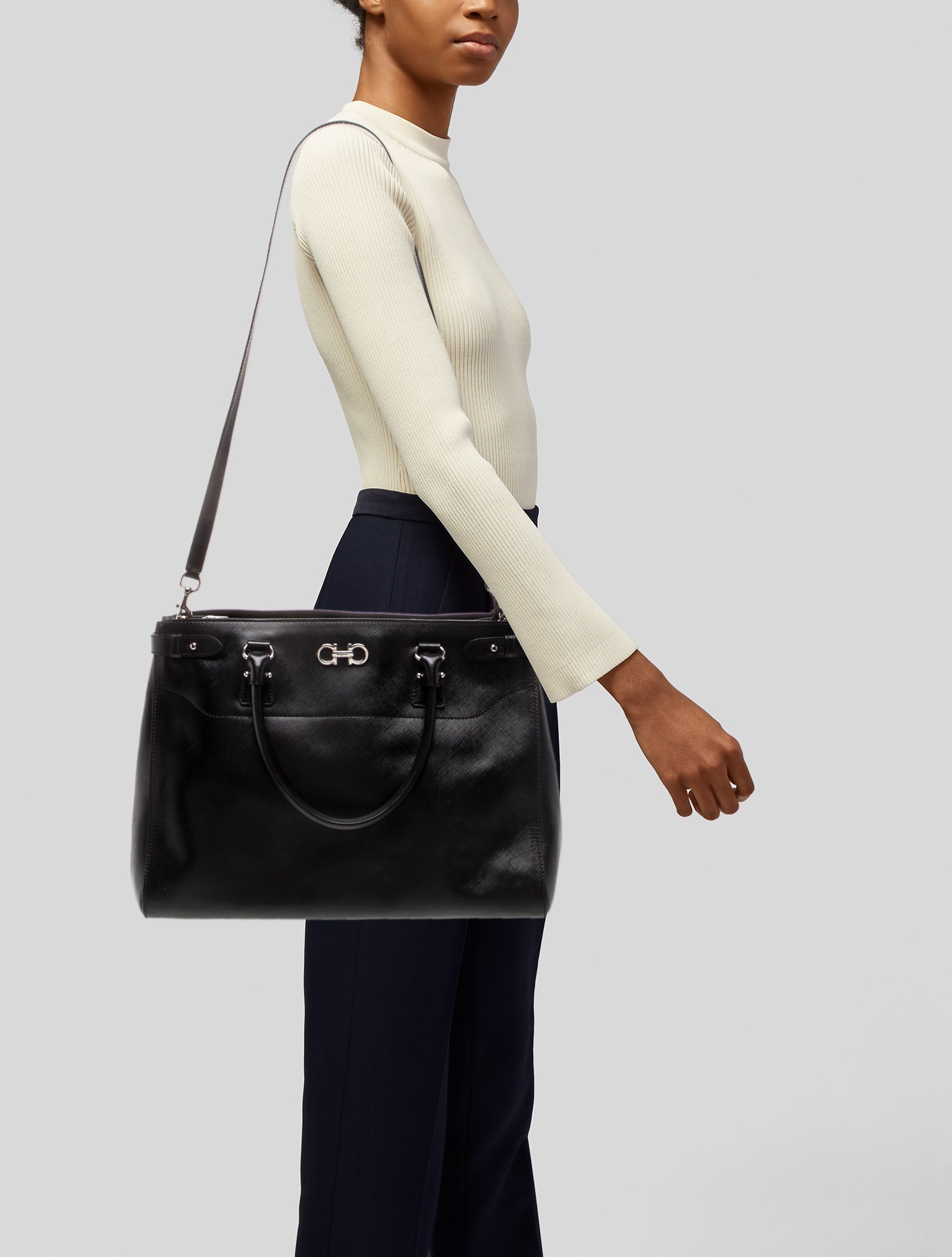 Salvatore Ferragamo Gancini Top Handle Bag
