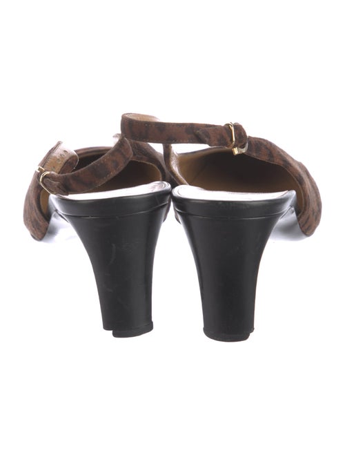 Salvatore Ferragamo Suede Animal Print Slingback Pumps