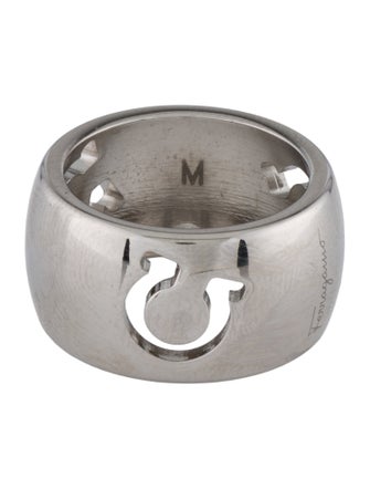 Salvatore Ferragamo Logo Band Ring