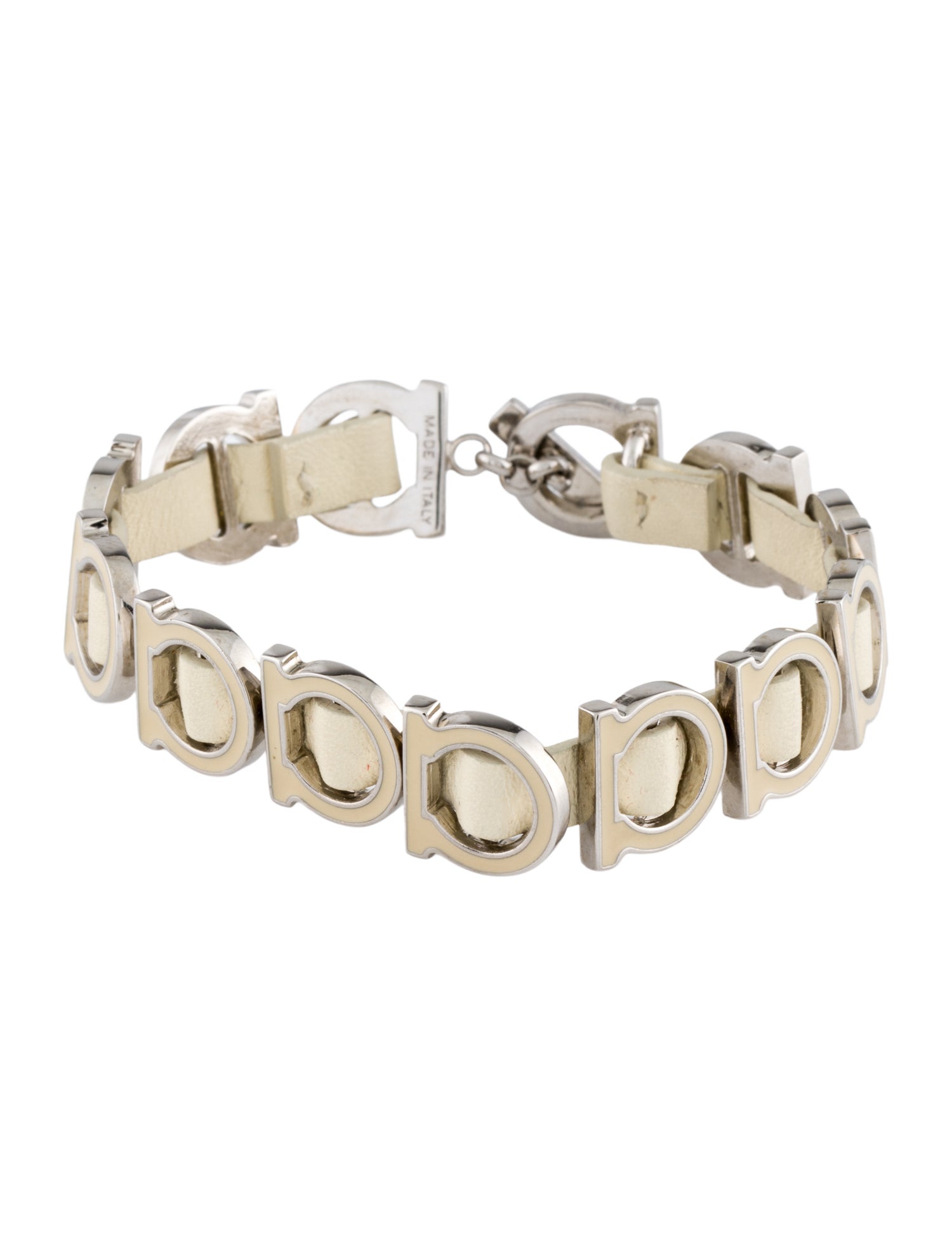 Salvatore Ferragamo Leather Gancini Bracelet