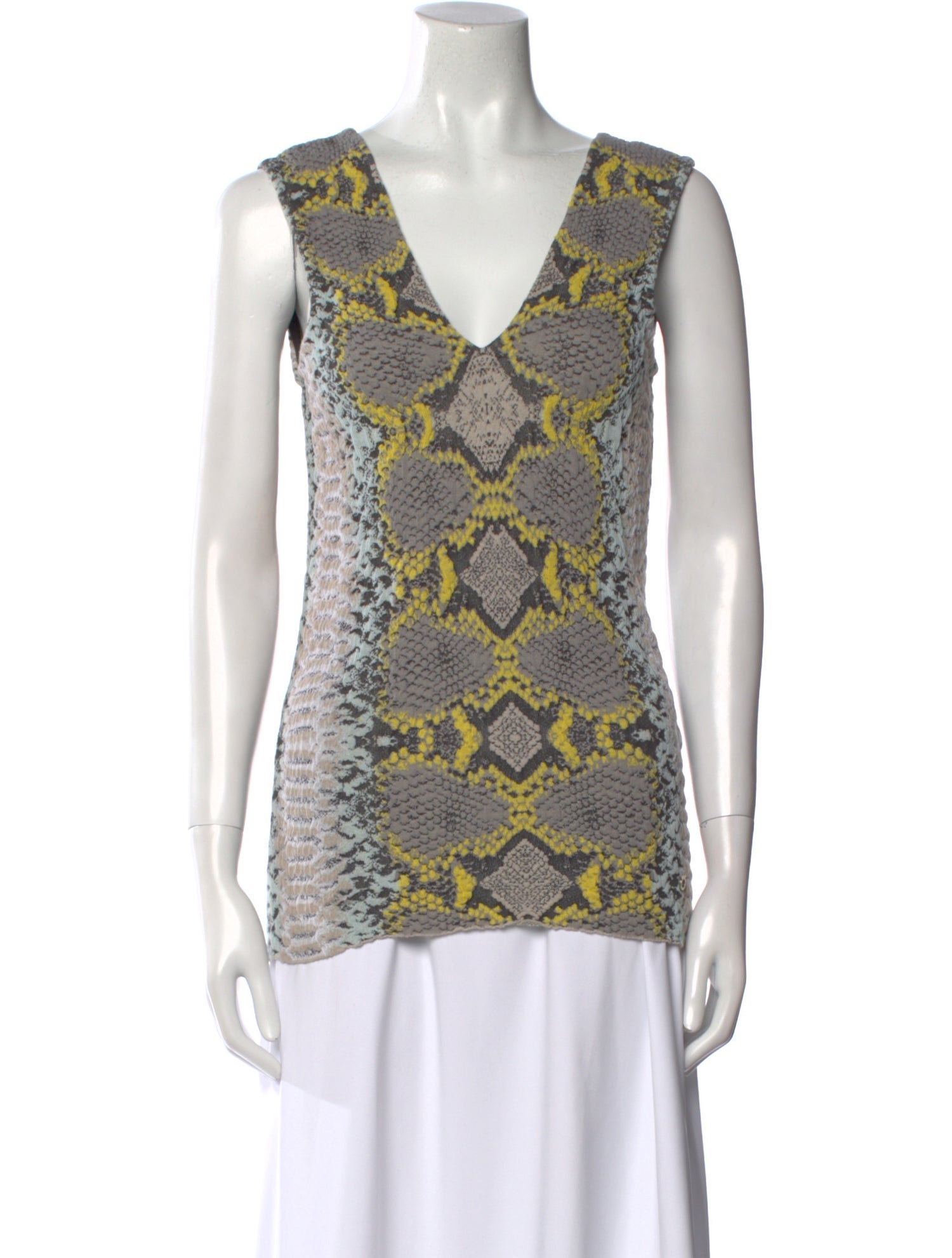 Salvatore Ferragamo Printed V-Neck Top