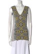 Salvatore Ferragamo Printed V-Neck Top