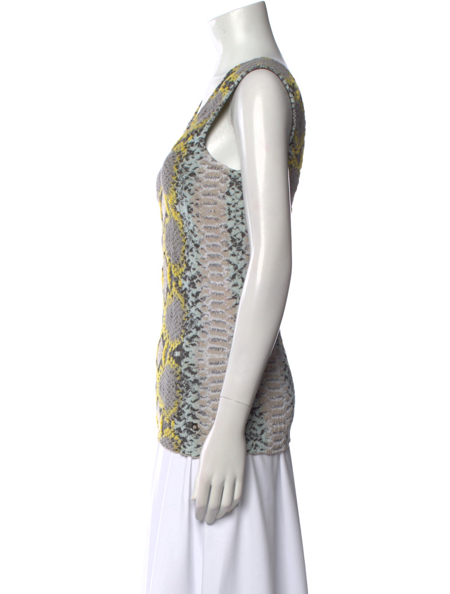 Salvatore Ferragamo Printed V-Neck Top