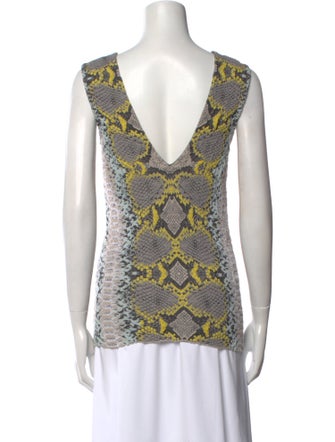 Salvatore Ferragamo Printed V-Neck Top