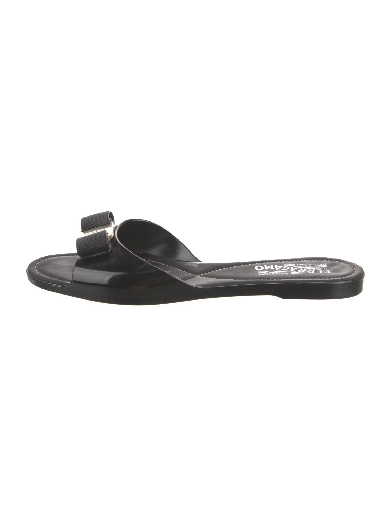 Salvatore Ferragamo Vara Bow Accent PVC Slides
