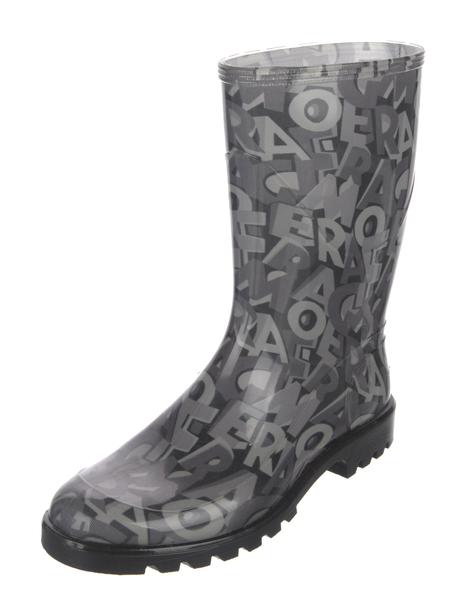 Salvatore Ferragamo Rubber Printed Rain Boots