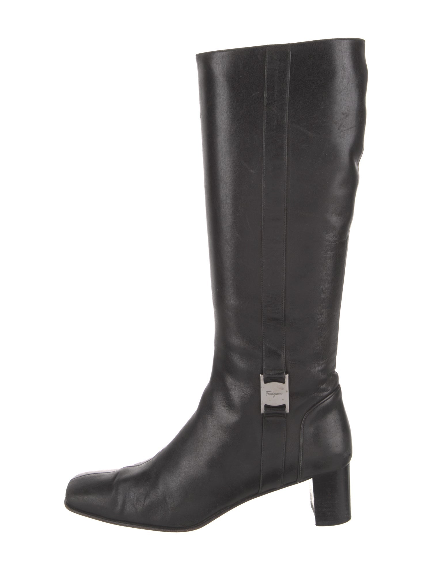 Salvatore Ferragamo Leather Riding Boots