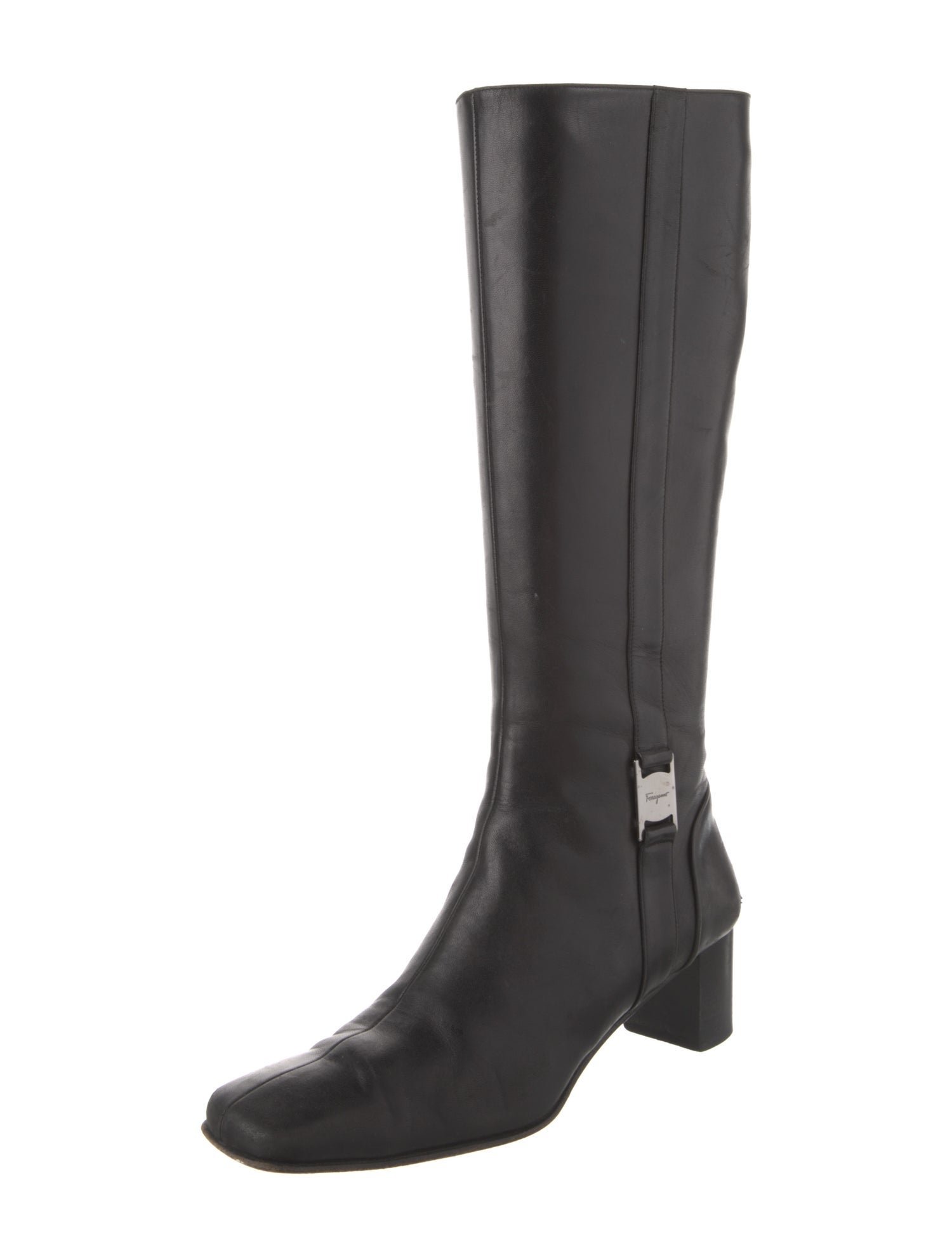 Salvatore Ferragamo Leather Riding Boots