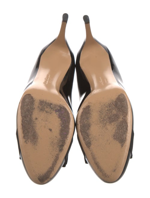 Salvatore Ferragamo Patent Leather Bow Accents Pumps
