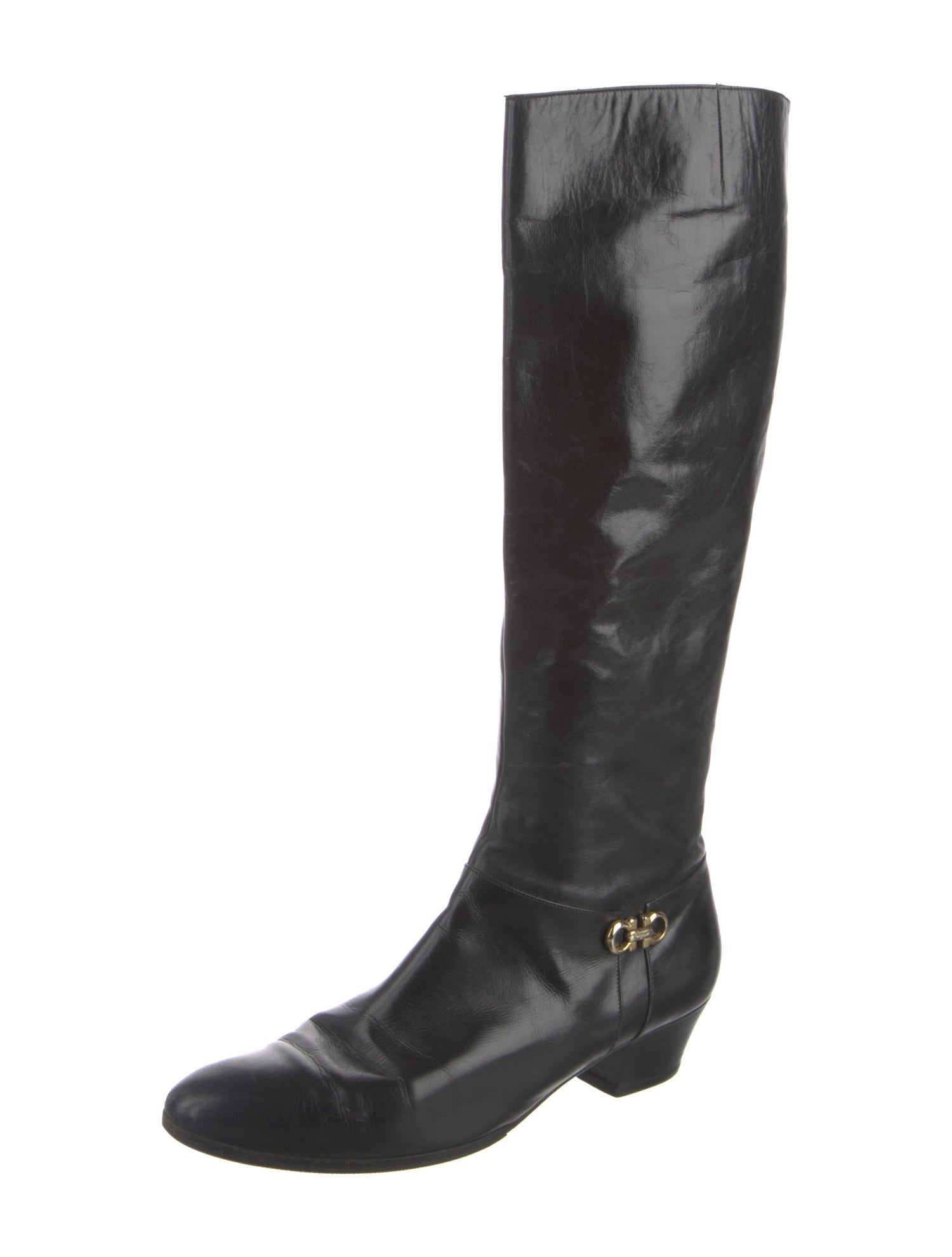 Salvatore Ferragamo Leather Riding Boots