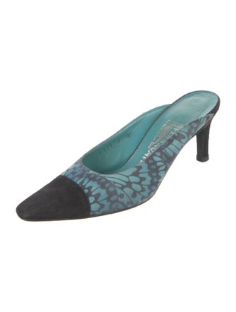 Salvatore Ferragamo Suede Printed Slides