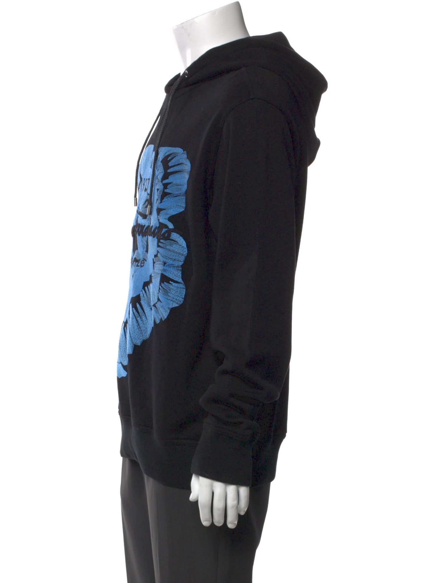 Salvatore Ferragamo Graphic Print V-Neck Hoodie w/ Tags