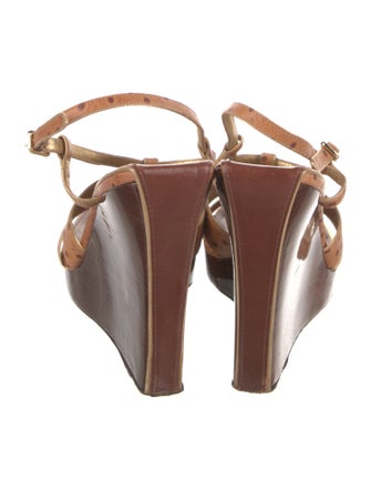 Salvatore Ferragamo Ostrich Slingback Sandals