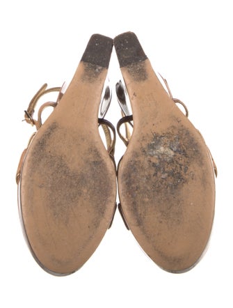 Salvatore Ferragamo Ostrich Slingback Sandals