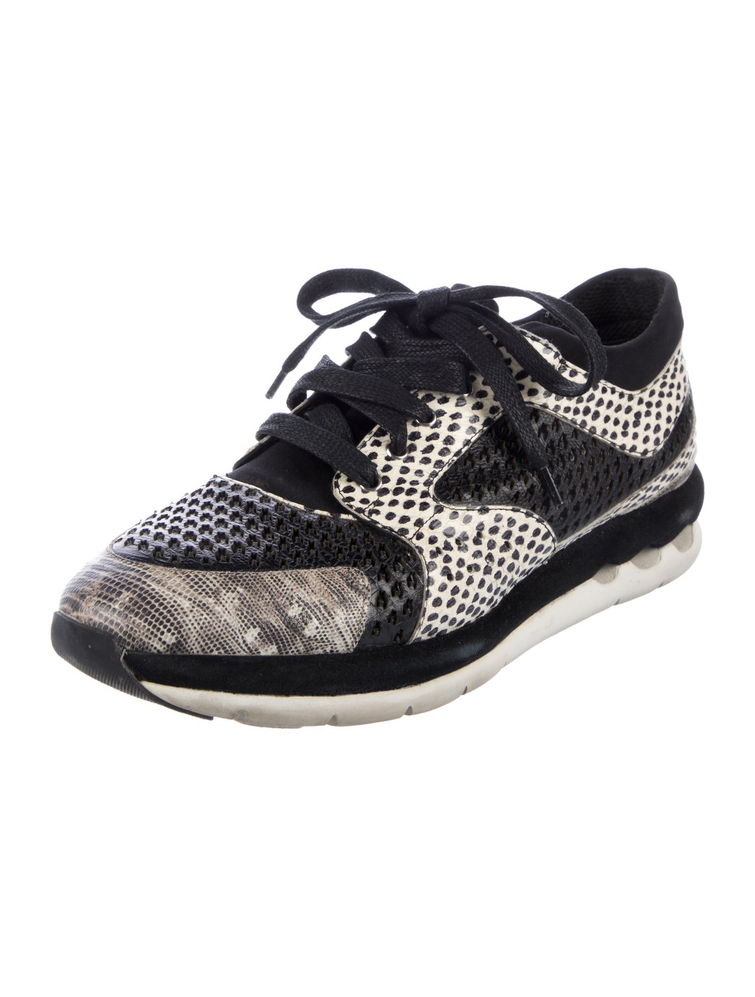 Salvatore Ferragamo Embossed Leather Printed Sneakers