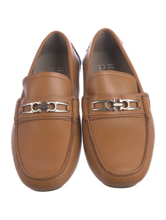 Salvatore Ferragamo Gancini Logo Leather Drivers