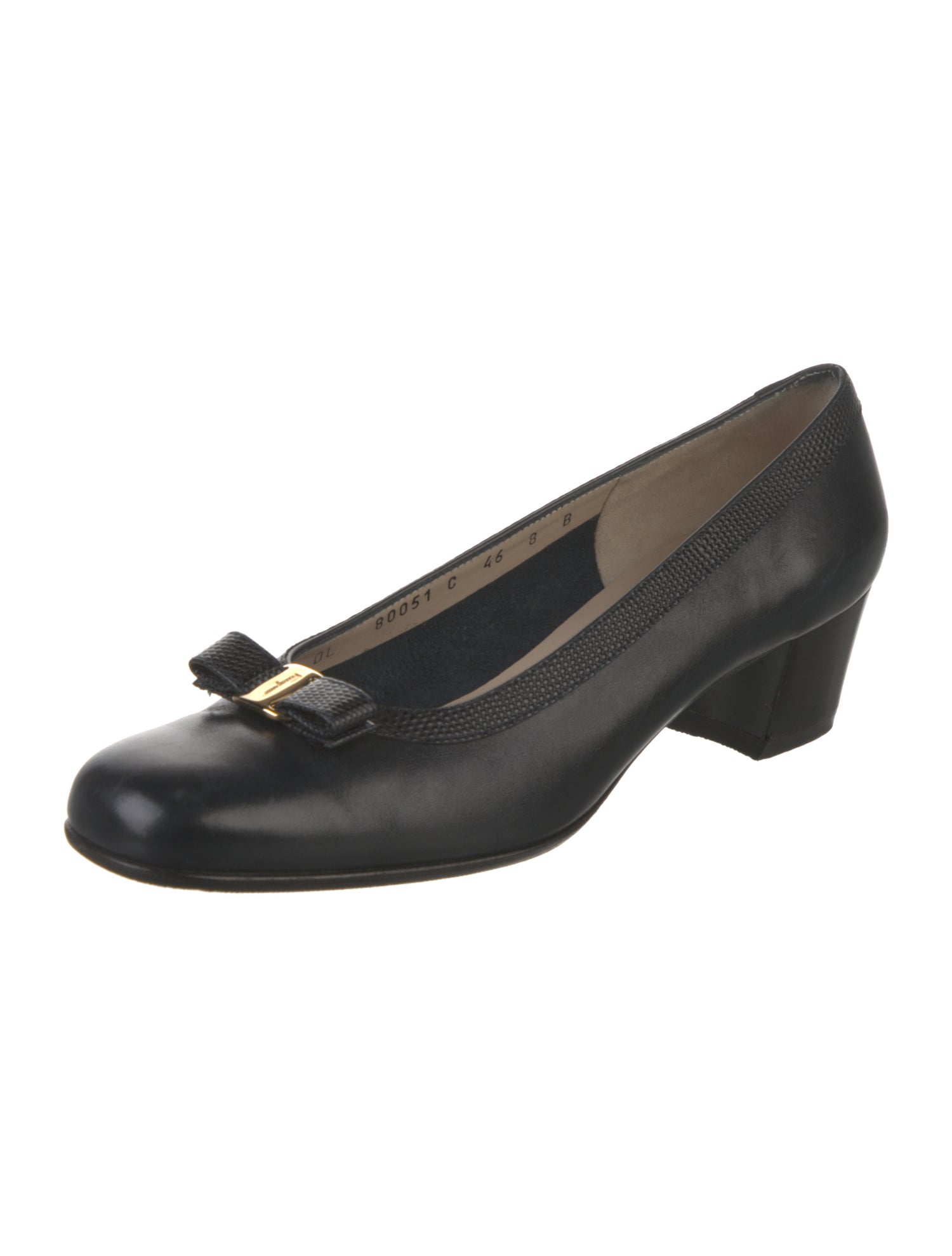 Salvatore Ferragamo Vara Bow Accent Leather Pumps