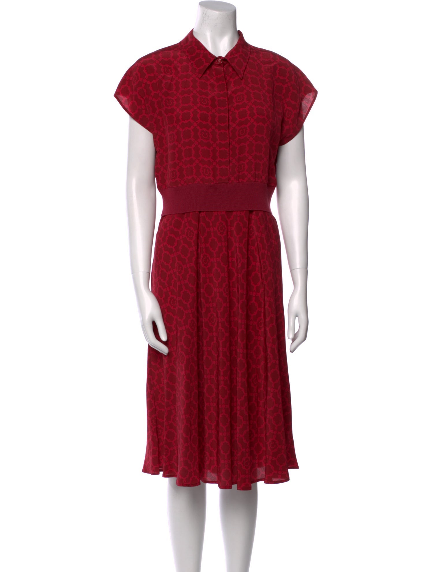 Salvatore Ferragamo Silk Midi Length Dress