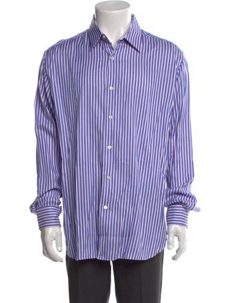 Salvatore Ferragamo Striped Long Sleeve Dress Shirt