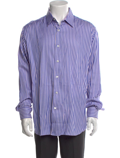 Salvatore Ferragamo Striped Long Sleeve Dress Shirt