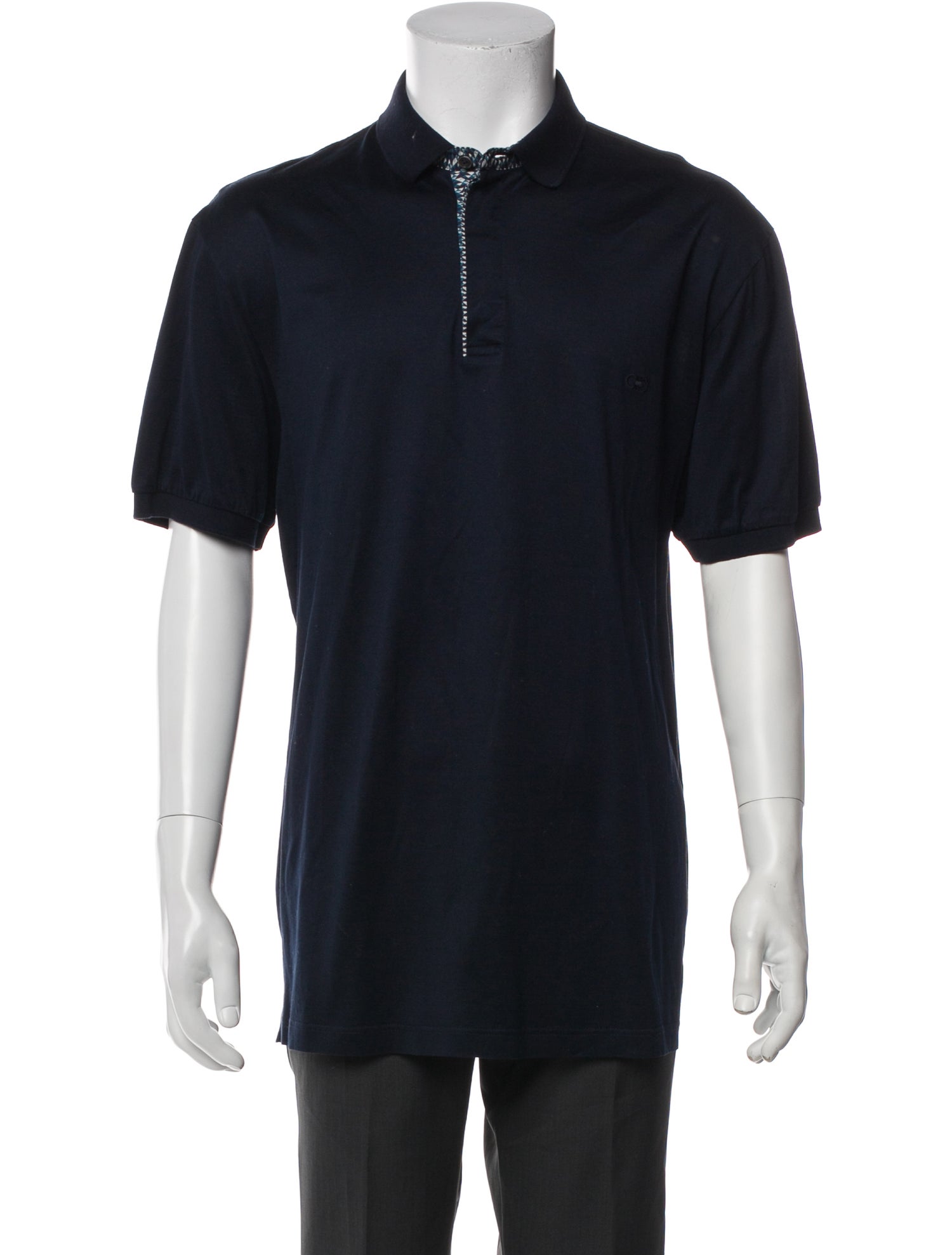 Salvatore Ferragamo V-Neck Short Sleeve Polo Shirt
