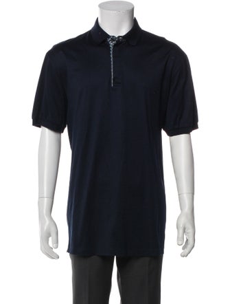 Salvatore Ferragamo V-Neck Short Sleeve Polo Shirt