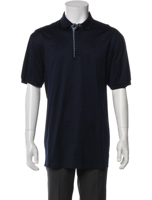 Salvatore Ferragamo V-Neck Short Sleeve Polo Shirt